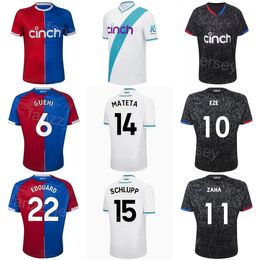 Crystal Soccer Palace 22 EDOUARD Trikot 2023 2024 Club Team 16 ANDERSEN 11 ZAHA 6 GUEHI 10 EZE 3 MITCHELL 28 DOUCOURE 2 WARD 9 AYEW 15 SCHLUPP 6 GUEHI Fußballtrikot-Sets