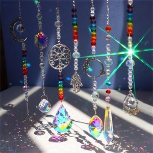 Crystal Star Hexagon Diamond Prisms Hangende regenboogjagerverlichting Accessoires voor raamgordijnen Hanghangende huizentuin Decor 220531