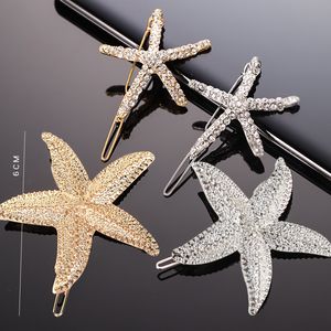 Crystal Starfish Cute Hair Clips Haarspeldjes Haarspelden voor Vrouwen Lady Mode-sieraden Accessoires Dancing Party Haarspeld