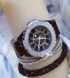 Crystal Starlight Quartz Watch Relogio Feminino Luxury Dres montres en céramique blanc en diamant de bracelet 2106037987486