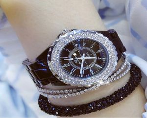 Crystal Starlight Quartz Watch Relogio Feminino Luxe Dres Horloges Witte keramische diamant polshorloges 2106039219643