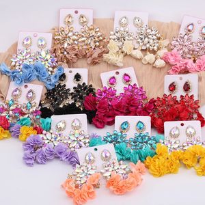 Boucles d'oreilles en cristal pour femmes, grandes boucles d'oreilles pendantes, strass, accessoires de bijoux, vente en gros, 240122