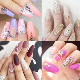 Crystal Strass Nail Art Rhinestone Decoratie Mixed Size Clear ab Niet-hotfix Platback edelsteen voor nagel manicure