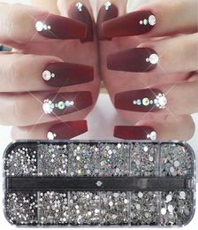 Crystal Strass Nail Art Decoration Décoration mixte Clear Ab non fix Flatback Gem pour la manucure des ongles Accès JI3884410408