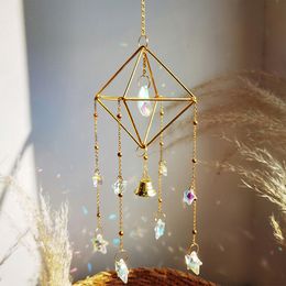 Crystal Suncatcher Regenboog Licht Catcher Window Tuin Decoratie Maan Zon Catcher Crystal Wind Chime Hanging Suncatcher Prism