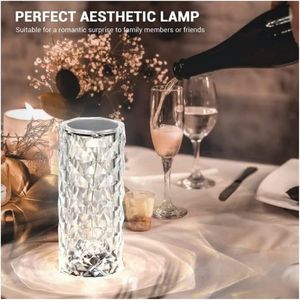 Crystal Table Lamp RGB Kleur Veranderend nachtlicht Romantische LED Rose Diamond Touch Lampen voor woonkamer huisverwarming cadeau
