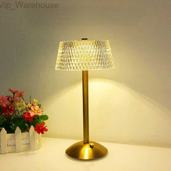 Lampes de table en cristal diamant rétro barre de LED lampe de bureau USB rechargeable protection des yeux veilleuse pour chambre hôtel bureau mariage HKD230824