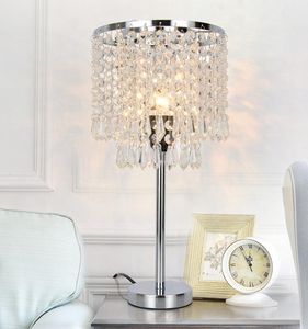 Crystal tafellampen zilveren nachtkastje nachtkastje lamp bureaulamp Sliver gouden schaduw voor woonkamer slaapkamer decoratieve eetkamer keuken