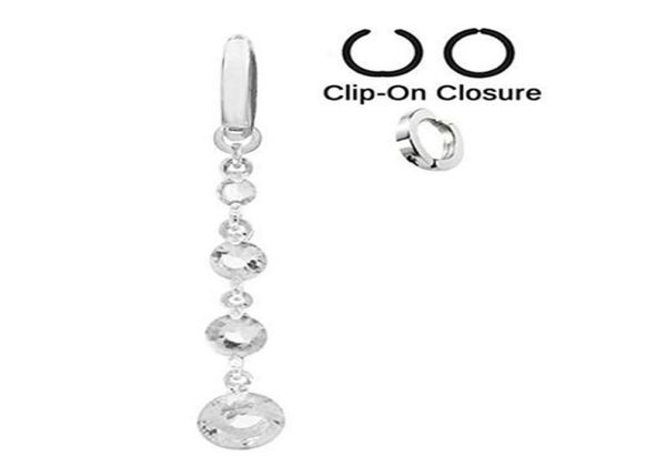 Anillos de ombligo falso con borlas de cristal, joyería para el cuerpo de acero 316l, anillos para Piercing de ombligo falso Sexy, Ombligo1363547