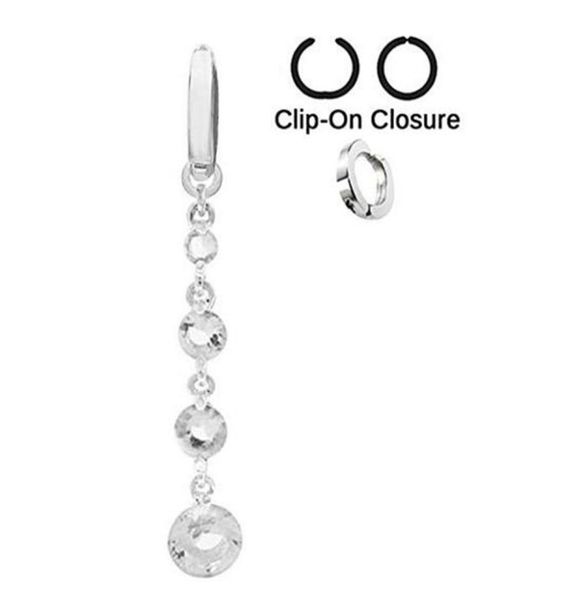 Anillos de ombligo falso con borlas de cristal, joyería para el cuerpo de acero 316l, anillos para Piercing de ombligo falso Sexy, Ombligo4726766