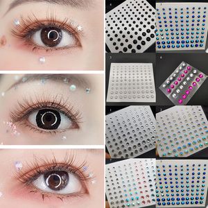 Etiqueta engomada del tatuaje de cristal Brillo Delineador de ojos Maquillaje de cejas Cara Ojos Diamante Tatuaje temporal Rock Rhinestone 3D Delineador de ojos Pegatinas DHL