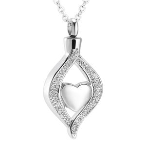 Crystal Teardrop Heart Cremation Jewelry Cremation Urn Hanger Memorial Necklace voor Dames Roestvrijstalen Ashes Houder Keepsake Sieraden