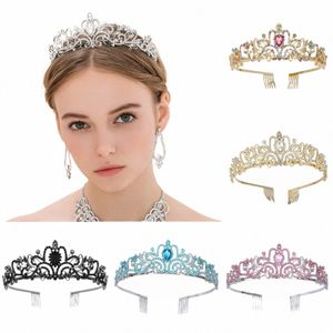 Crystal Tiara Crowns for Women Girls Elegant Princ Crown With Combs Bridal Wedding Prom Birthday Cosplames Costumes Headdres 66gt #