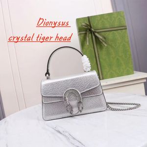 tête de tigre de cristal sac de créateur de haute qualité sac à bandoulière serpent sacs à main chaîne sangle sac à main pochette mini portefeuille à bandoulière de luxe mini femme portefeuille en cuir 752029