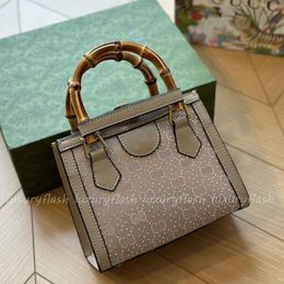 Crystal Tote Bags Designer Mode Diana Bamboe Handvat Handtassen voor Vrouwen Hoge Kwaliteit Luxe Schouder Crossbody Tas Nieuw