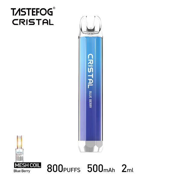 Crystal Vape 800 puff Tastefog cristal Vapes desechables 2 ml Eliquid Pod 2% RGB 500 mAh E cigarrillo precio al por mayor