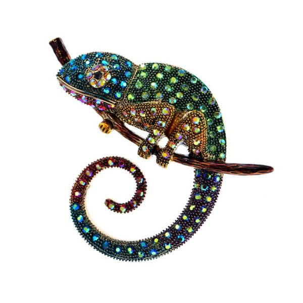 Crystal Vintage Chameleon Broques pour femmes Fashion High Grade Lézard Broche épingles Accessoires de bijoux animaux Cadeaux de bijoux animaux