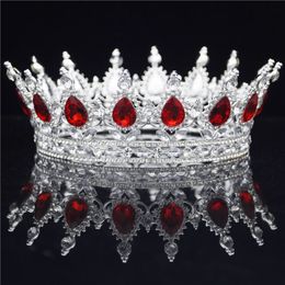 Cristal Vintage Royal Queen King Tiaras et couronnes hommes / femmes Pageant Prom Diadem Ornements Bijoux de cheveux de mariage Accessoires Y200727