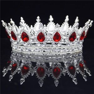 Crystal Vintage Royal Queen King Tiara's en Kronen Mannen Vrouwen Pageant Prom Diadeem Ornamenten Bruiloft Haar Sieraden Accessoires Y200723049