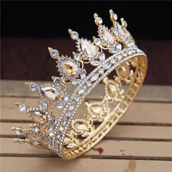 Cristal Vintage Royal Reine Roi Diadèmes et Couronnes Hommes Femmes Pageant Bal Diadème Ornements De Mariage Bijoux De Cheveux Accessoires Y11302621