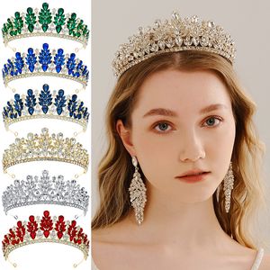 Crystal Wedding Tiara For Women Crown Royal Queen Hoofdband Metal Princess Bruid Queen Headpieces Birthday Prom Pageant Gift