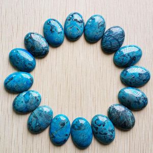 Cristal en gros 20 pcs/lot nouvelle mode de haute qualité onyx bleu naturel ovale cabine CABOCHON perles de pierre pour la fabrication de bijoux 18x25mm gratuit