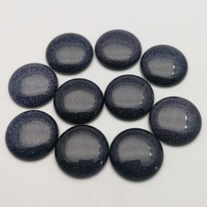 Kristal Groothandel mode 25mm blauwe zandsteen kralen goede kwaliteit ronde cabochon geen gat 12 stks voor DIY sieraden maken gratis verzending