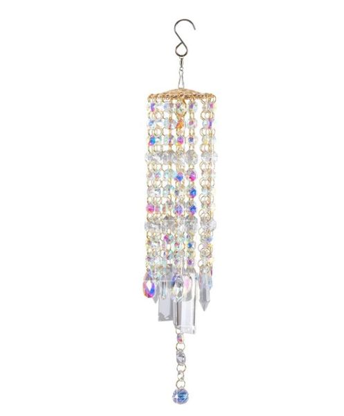 Cristal Wind Chime Lustre Coloful Prisms Sun Catcher Sparkle Pendentif Décoration De Jardin Rainbow Maker Perles Colorées Ornement Suspendu Décor De Pelouse De Patio