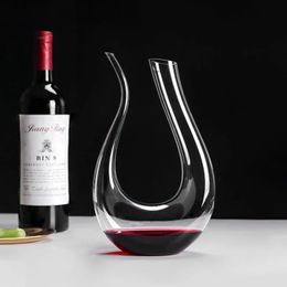 Crystal Wine Decanter Set 1500 ml splitter schuine mond gepersonaliseerde creativiteit 15 l Red Ushaped Swan Pot 240409