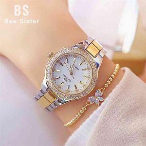 Crystal vrouwen luxe merk horloge zilver goud vrouwelijke horloges diamanten armband polshorloges roestvrij staal vrouwen polshorloge 210527