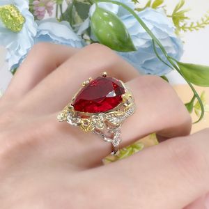 Crystal Women Statement Ring Strass Hartring Overdreven Cocktailring Vintage Kristallen Ring voor Dames Meisjes