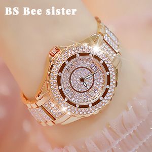 Crystal Women Watches Designer Brand Luxury Diamond Rose Gold Woman Kijk Stijlvolle elegante damespolhorloge Montre Femme 2019 294T