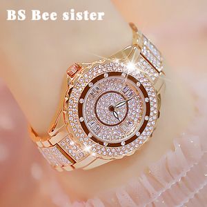 Crystal Women Watches Designer Brand Luxury Diamond Rose Gold Woman Kijk Stijlvolle elegante damespolhorloge Montre Femme 2019 285Q