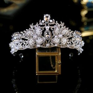 Tocados de novia con cuentas de cristales, Tiara de corona, accesorios para el cabello de boda, diadema hecha a mano para mujer, tocado de graduación para mujer, diadema ZJ09