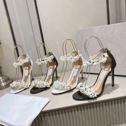 Cristales Tisos de diamantes de imitación Sandalias Altas Tacones de mujer Diseñadores de litera de lujo zapatos de vestir de tobillo