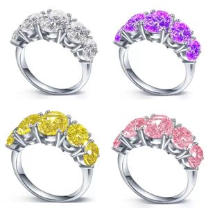 Crystals anneaux d'éternité Anneau argenté de mariage pour femmes