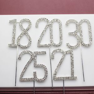 Cristaux scintillants strass anniversaire mariage numéros de gâteau Topper