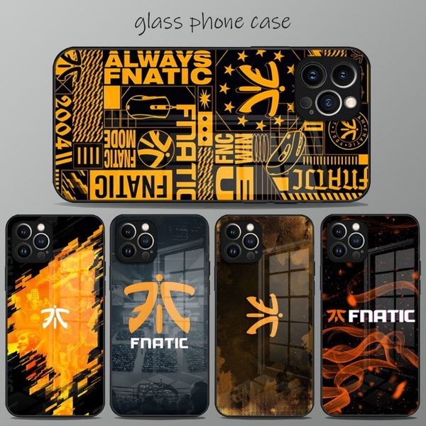 CS GO FNATIC FNC Club Téléphone Téléphone Temperred Glass pour iPhone 14 13 12 11 Pro Xs Max Mini XR 8 7 6S Plus SE2020