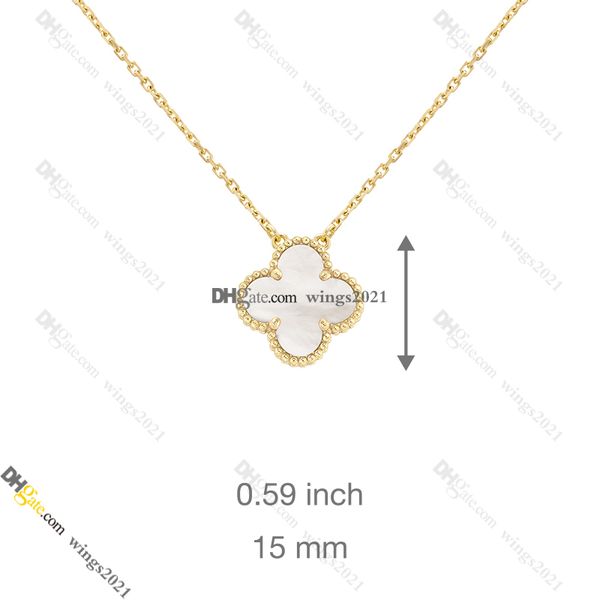 Joyería de diseño Trébol de cuatro hojas Collares de diseño de lujo para mujer Collar de nácar Acero de titanio chapado en oro Nunca se desvanece No es alérgico, Store/21417581