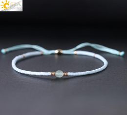 CSJA 2018 Bleu clair 15pcs Bracelets en perles Miyuki Pulseira féminina Bracelet de chaîne de corde faite à la main Fashion Perles de graines de petite taille JE7456026