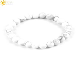 CSJA 8 mm Glaze mate de alta calidad Turquesa Turquesa Howlite Gema Lucky Stone Beads Strand Pulseras Meditación Mujeres Jewel3317366