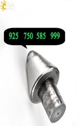 CSJA Nieuw gepolijst geïmporteerd staal Klein formaat 925 750 585 999 Zilveren ring Bangle Sieraden Stamp