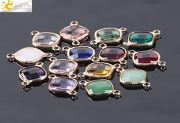 CSJA – perles de cristal en verre de Murano de petite taille, Double trou, connecteur de perles amples à facettes, boucle d'oreille, Bracelet, collier, bijoux artisanaux Fi9124600