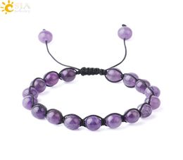 CSJA – bijoux en améthyste pour femmes, perles en pierre semi-précieuse naturelle, fil de 8mm, bracelets en perles de pierres précieuses, bracelet en cristal violet Resi6863016