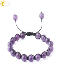 CSJA – bijoux en améthyste pour femmes, perles en pierre semi-précieuse naturelle, fil de 8mm, bracelets en perles de pierres précieuses, bracelet en cristal violet Resi7885227