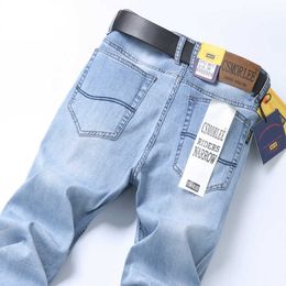 CSMOR LEE jean pour hommes 2024 printemps nouvelle marque à la mode lumière de luxe Tube droit pur bleu clair décontracté hommes pantalons