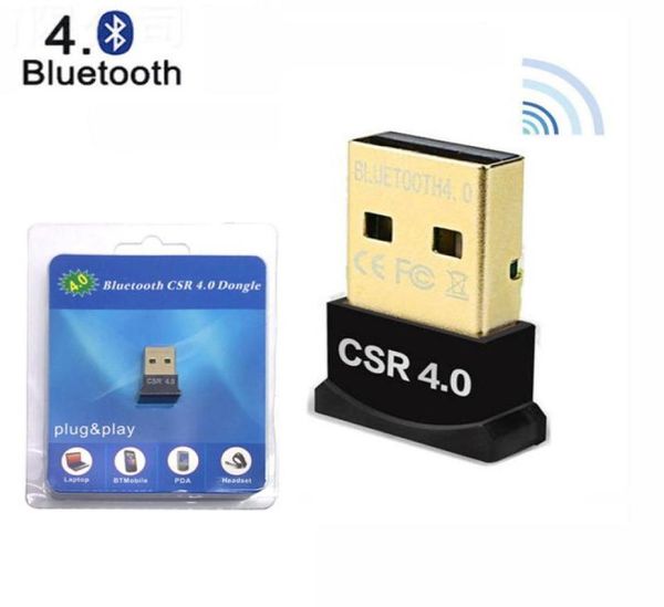 CSR 40 Adaptadores Bluetooth Receptor de dongle USB PC Computadora de computadora portátil o Soporte de transceptor inalámbrico Multi Devices5237227