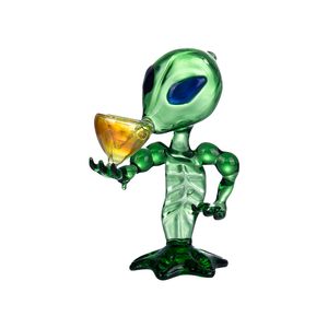 CSYC DA011 Dab Rig Pijp Alien Stand Glazen Pijpen Ongeveer 6,69 Inch Groene Tabak Roken Handpijpen