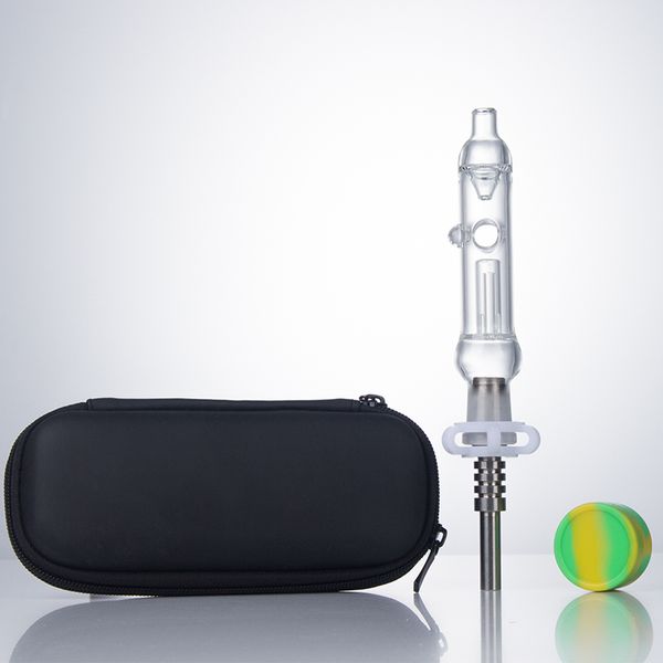 CSYC NC018 Dab Rig Verre Bong Fumer Pipe Bag Set 10mm 14mm Titane Céramique Quartz Pince À Ongles Dabber Outil Pot De Silicium Trou D'air Recycler Antidéversement Bubbler Pipes Bongs