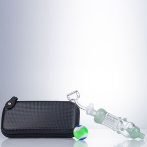 CSYC NC021 Dab Rig Glass Bong Smoking Pipe Bag Set 14 mm Cerámica Cuarzo Titanio Nail Dabber Tool Clip Jar OD 32 mm Brazo a prueba de derrames Tree Perc Concentrate Bubbler Bongs